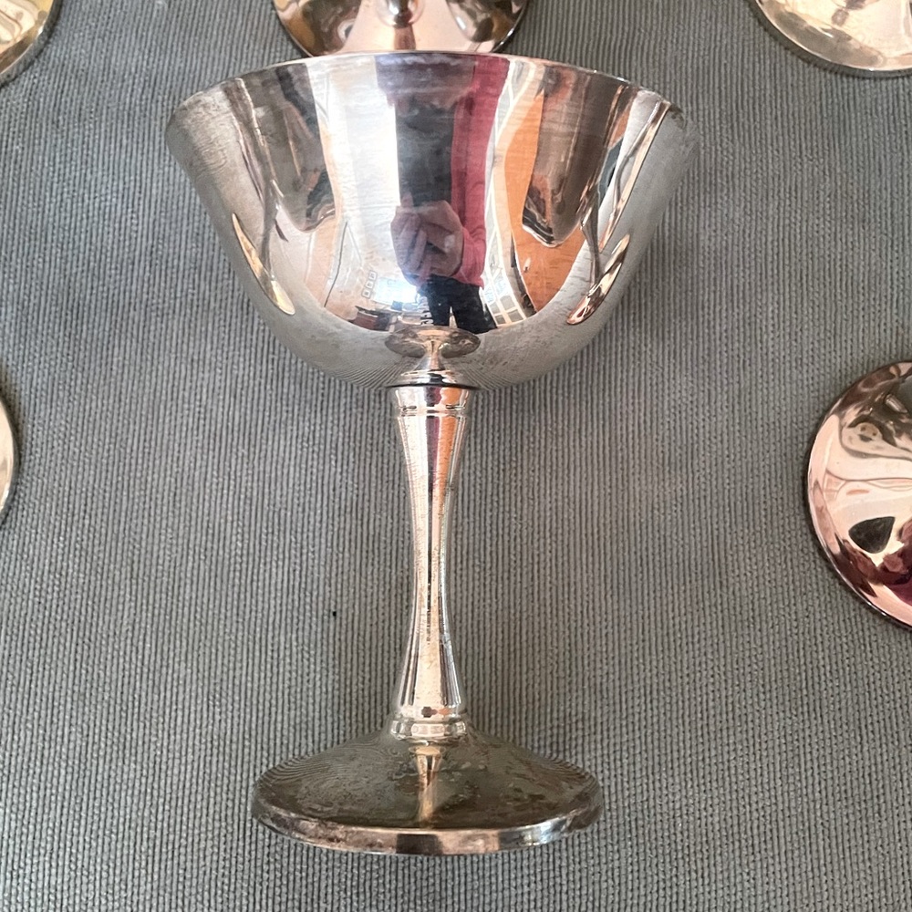 ❌SOLD! Silver Champagne Coupes -  Set of 8!